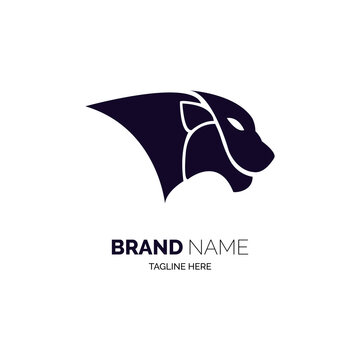 tiger logo design template silhouette for brand or company and other