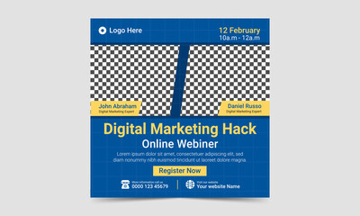 Fototapeta premium Digital marketing webinar social media post and business web banner template.
