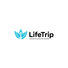 Modern flat letter mark LIFE TRIP logo design