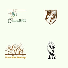 MONKEYS ICON VECTOR LOGO GRAPHIC