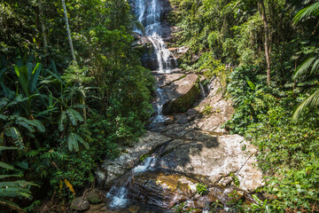 View of Cascatinha Taunay (Taunay Waterfall) at Floresta da Tijuca (Tijuca Forest) - Rio de Janeiro, Brazil