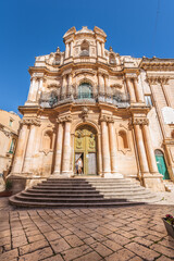 Fototapeta premium Church of San Giovanni Evangelista, Scicli, Ragusa, Sicily, Italy, Europe, World Heritage Site