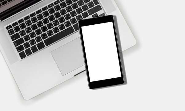 Concept of mobile app on blank screen smartphone,