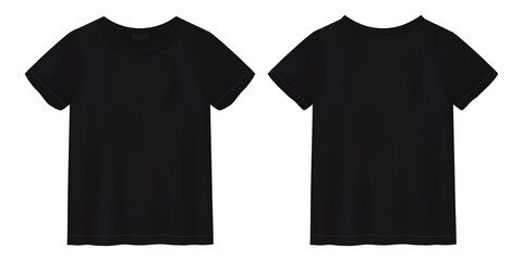 Fototapeta Unisex black t shirt mock up. T-shirt design template. obraz