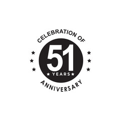 51th years anniversary emblem logo design