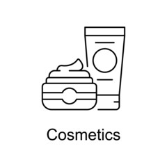 Cosmetics vector outline icon for web design isolated on white background