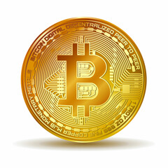 Colden bitcoin vector coin