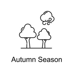 Autumn Season vector outline icon for web design isolated on white background