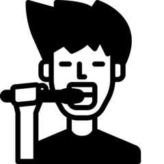 brush teeth solid line icon