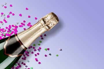 Champagne sparkling wine associated with celebration and regarded as symbol of luxury.