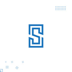 S letter logo template one line in vector