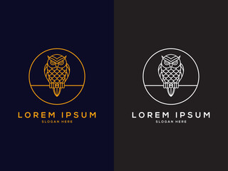 Template The concept of a simple logo and owl icon. 