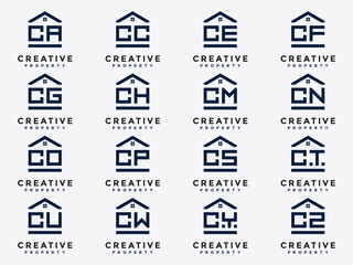 Set logo collection C and etc monogram logo design template, vector Design, property, real estate