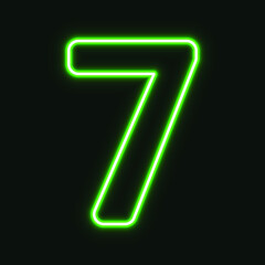 Creative Neon number Seven vector illustration