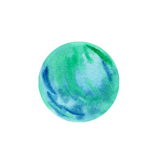 Watercolor absract planet. Handmade. Creativity.