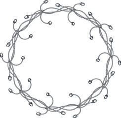 Graphic flower composition. Flowers of poppies. Wreath