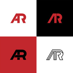 AR letter logo bundle design with different concept. Unique and simple letter combination design. logo for brand, initial, symbol, company. vector illustration