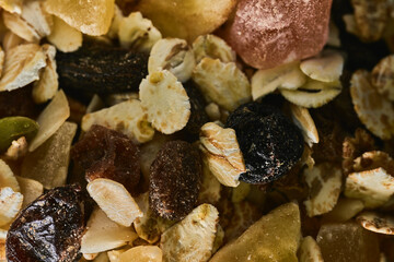 food for a healthy diet of homemade natural yogurt with seeds and nuts