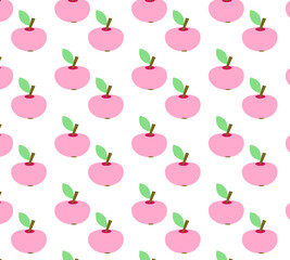 Pattern with apples on a white background.