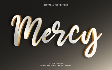 Editable elegant 3d white and gold text effect. Fancy font style perfect for logotype, title or heading text.	