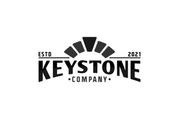 modern typography keystone for company logo design