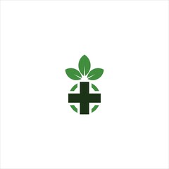 Plus vector logo leaf template