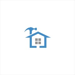 hammer logo vector template house