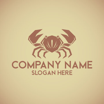 vintage template logo of crab, this simple and cool image is perfect for crab farm logo or for seafood restaurant logo. Also suitable for t-shirt and merchandise design