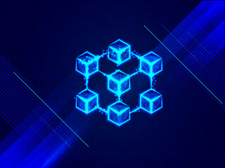 2d illustration Abstract futuristic electronic circuit technology background