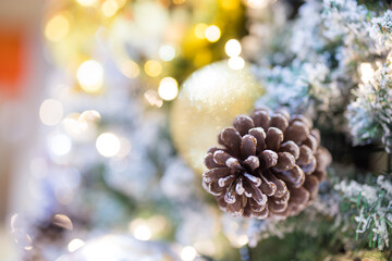 Christmas tree decoration close up