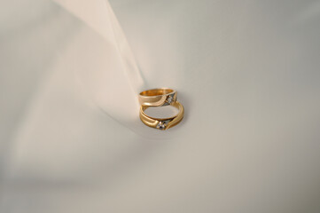 Wedding rings symbol love family. A pair of simple wedding rings, wear a ring
