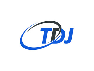 TDJ letter creative modern elegant swoosh logo design