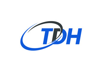 TDH letter creative modern elegant swoosh logo design