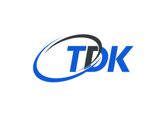 TDK letter creative modern elegant swoosh logo design