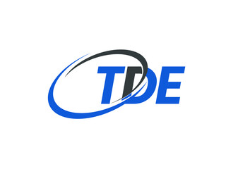 TDE letter creative modern elegant swoosh logo design