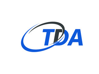 TDA letter creative modern elegant swoosh logo design