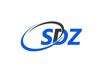 Obraz premium SDZ letter creative modern elegant swoosh logo design