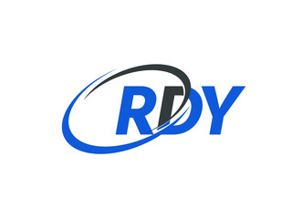 RDY letter creative modern elegant swoosh logo design