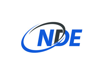 NDE letter creative modern elegant swoosh logo design