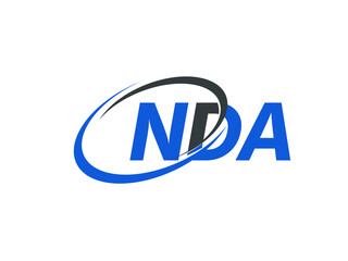 NDA letter creative modern elegant swoosh logo design