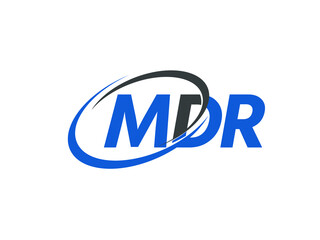 MDR letter creative modern elegant swoosh logo design