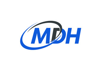 MDH letter creative modern elegant swoosh logo design