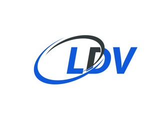 LDV letter creative modern elegant swoosh logo design