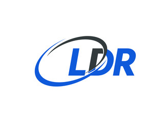 LDR letter creative modern elegant swoosh logo design