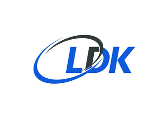 LDK letter creative modern elegant swoosh logo design