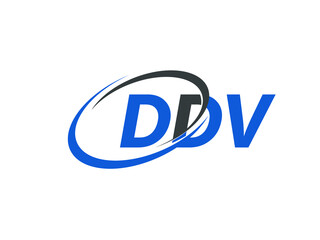 DDV letter creative modern elegant swoosh logo design