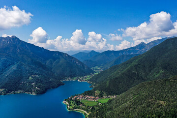 Fototapeta na wymiar Aerial shot of lake Ledro