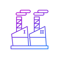 Factory with pollution icon