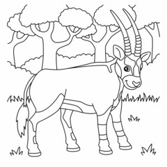 Oryx Coloring Page for Kids