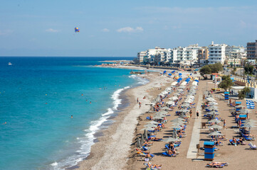 09 15 2021 Rhodes Greece view of Akti Kanari Beach